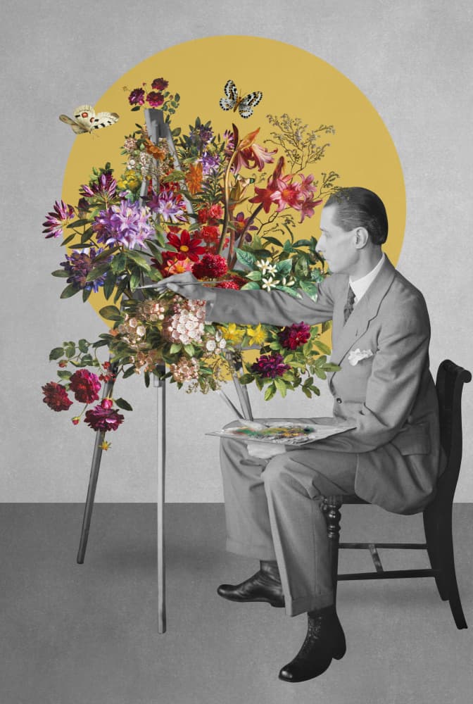 Artist's Floral Imagination by Marja van den Hurk — canvas wall art