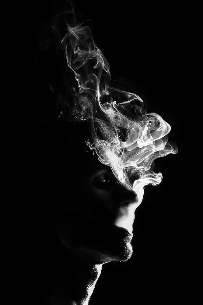 Dark Smoke Portrait by Paulo Medeiros — canvas wall art
