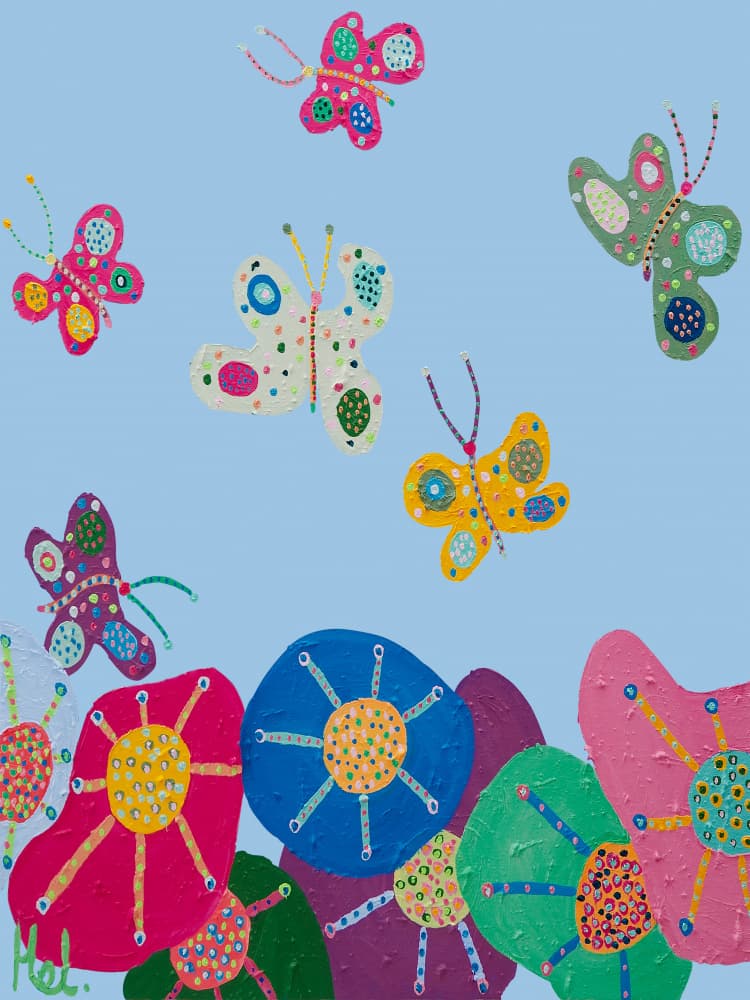 Joyful Butterflies and Blooms by Helen Joynson — canvas wall art