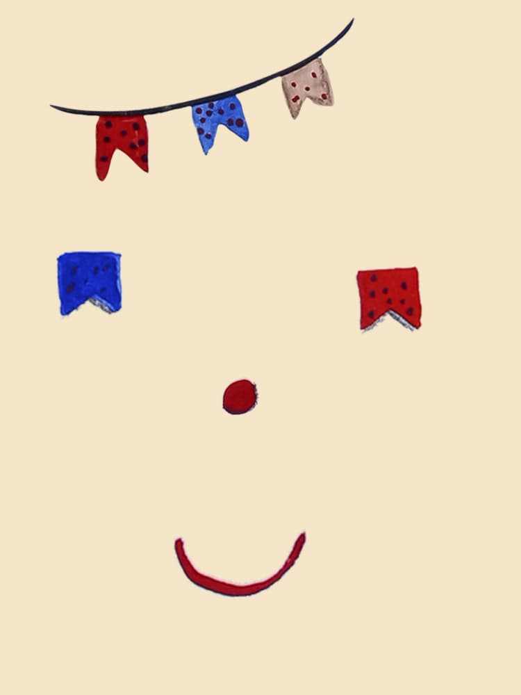 Happy Party Face by Elizabeth C — canvas wall art