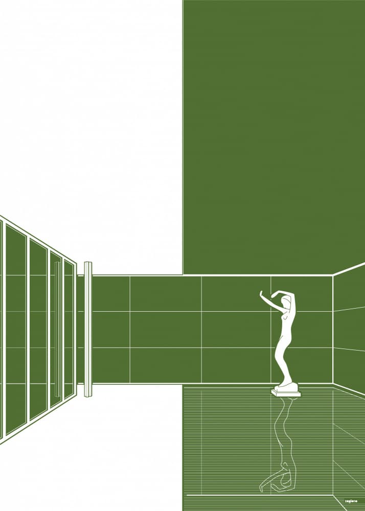 Serene Green Reflection by zaglono — canvas wall art