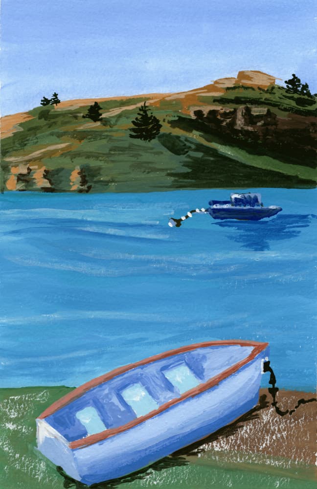 Peaceful Coastal Scene by Jasmine Goodwin — canvas wall art