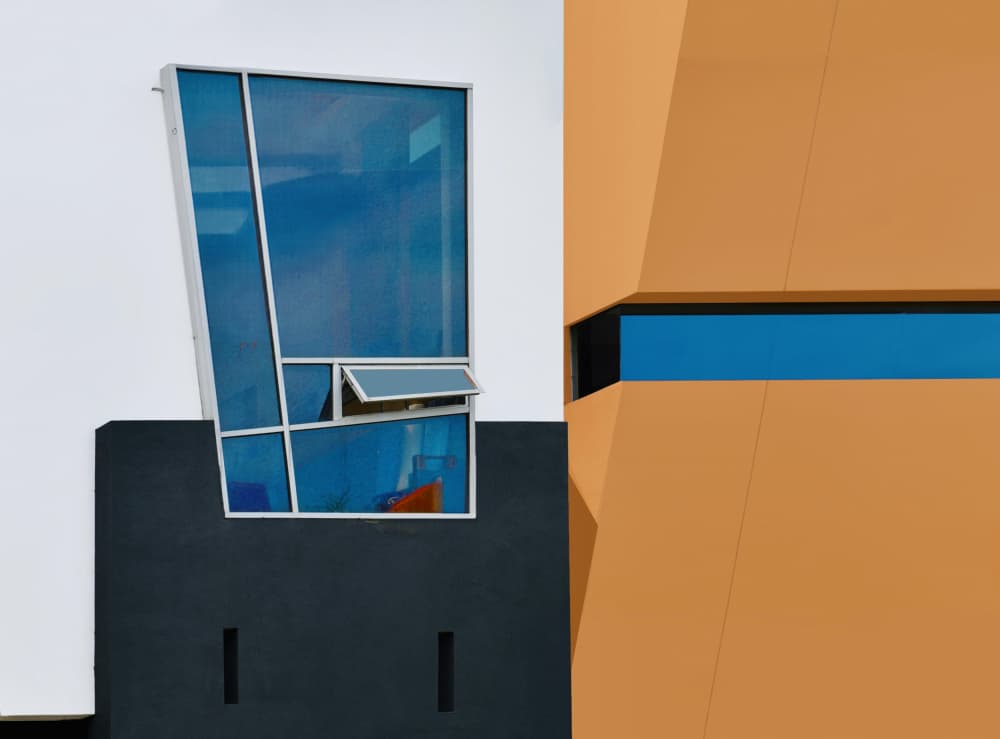 Blue Orange Architecture by Arnon Orbach — canvas wall art