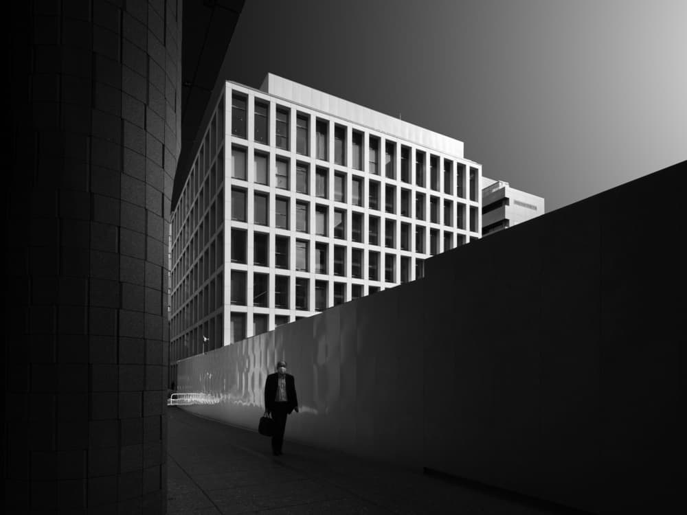 Man In Urban Shadow by Yasuhiro Takachi — canvas wall art