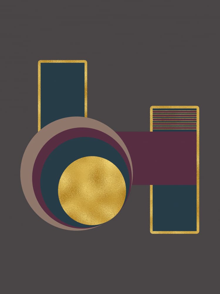 Geometric Gold Abstract by Bilge Paksoylu — canvas wall art