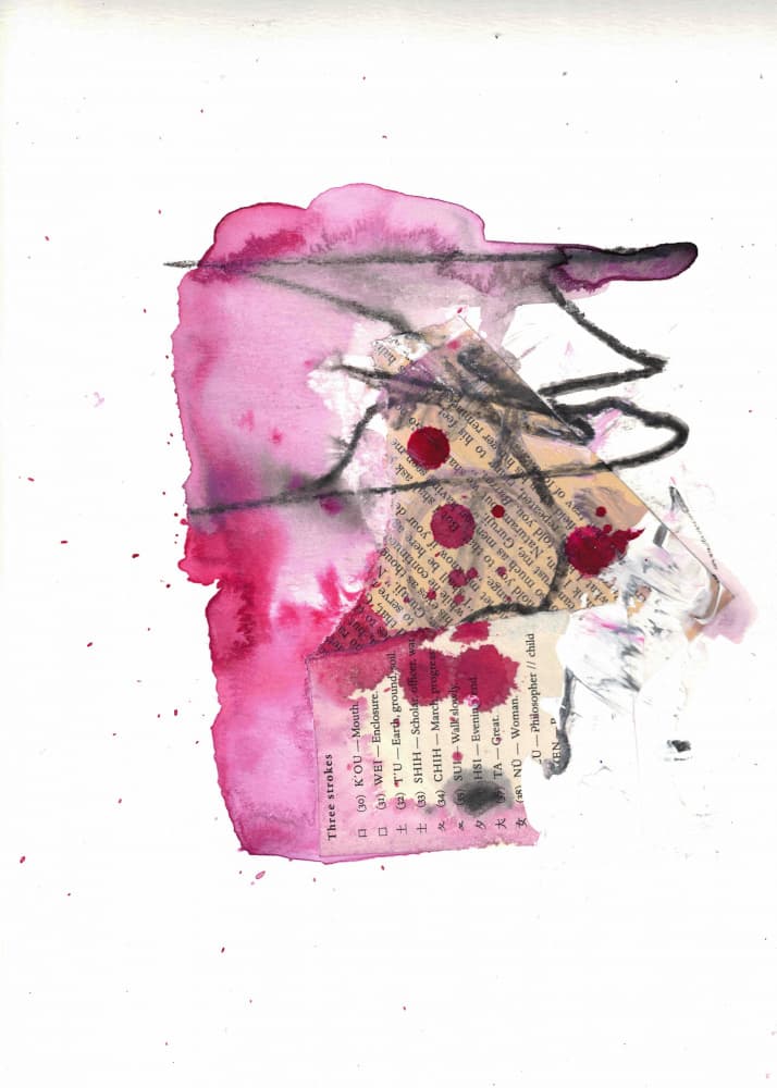 Vibrant Abstract Pink Collage by Deb Chaney — canvas wall art