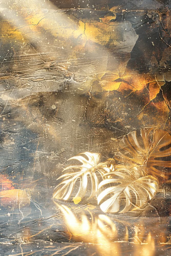 Golden Monstera Glow by Rafal Kulik — canvas wall art
