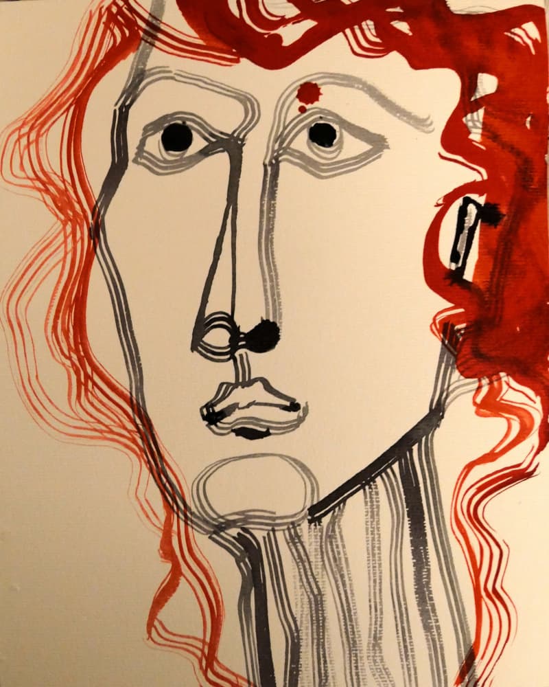 Modern Red Hair Portrait by Doris Schmitz — canvas wall art