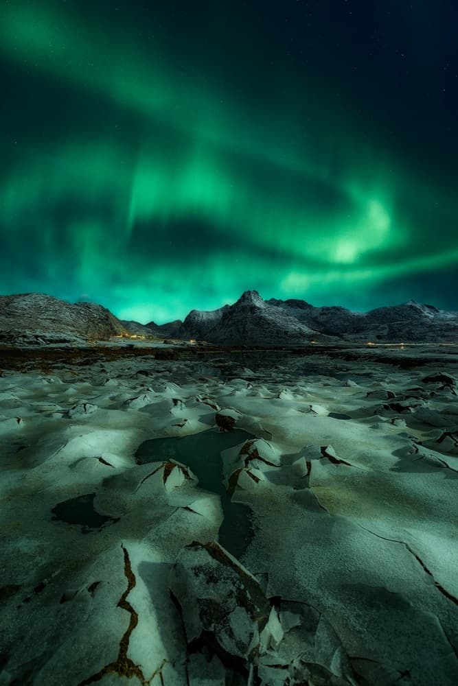 Northern Lights Drama by Javier de la Torre — canvas wall art