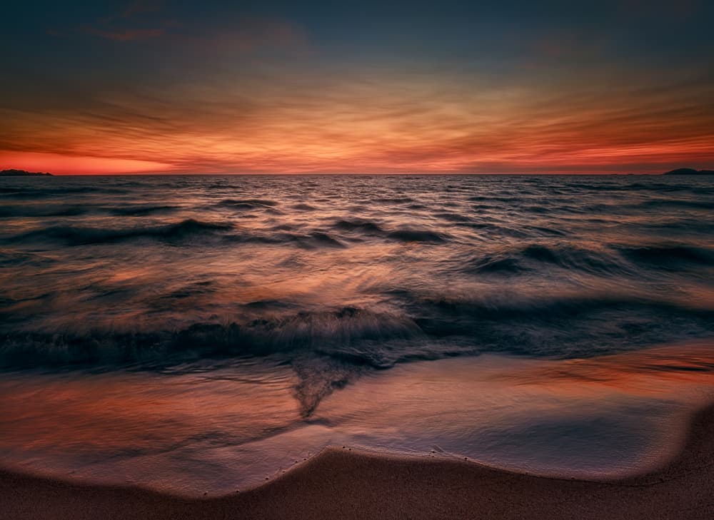 Ocean Sunset Waves by Ben.C.L — canvas wall art