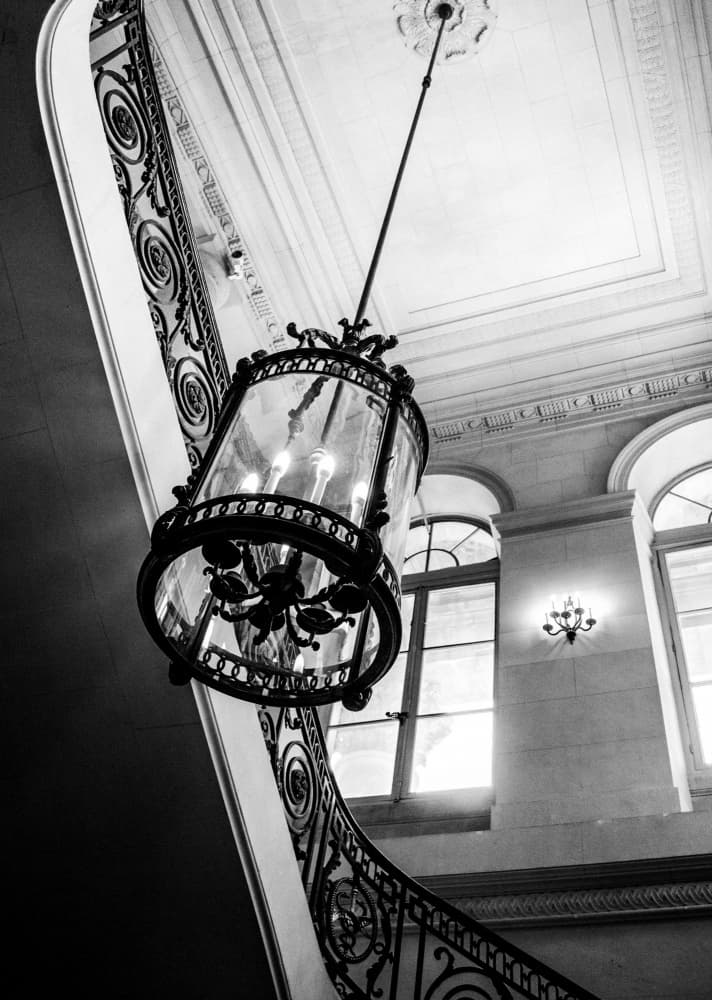 Grand Staircase Lantern by Magda Izzard — canvas wall art