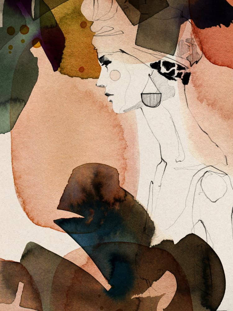 Abstract Woman Profile by Ekaterina Koroleva — canvas wall art