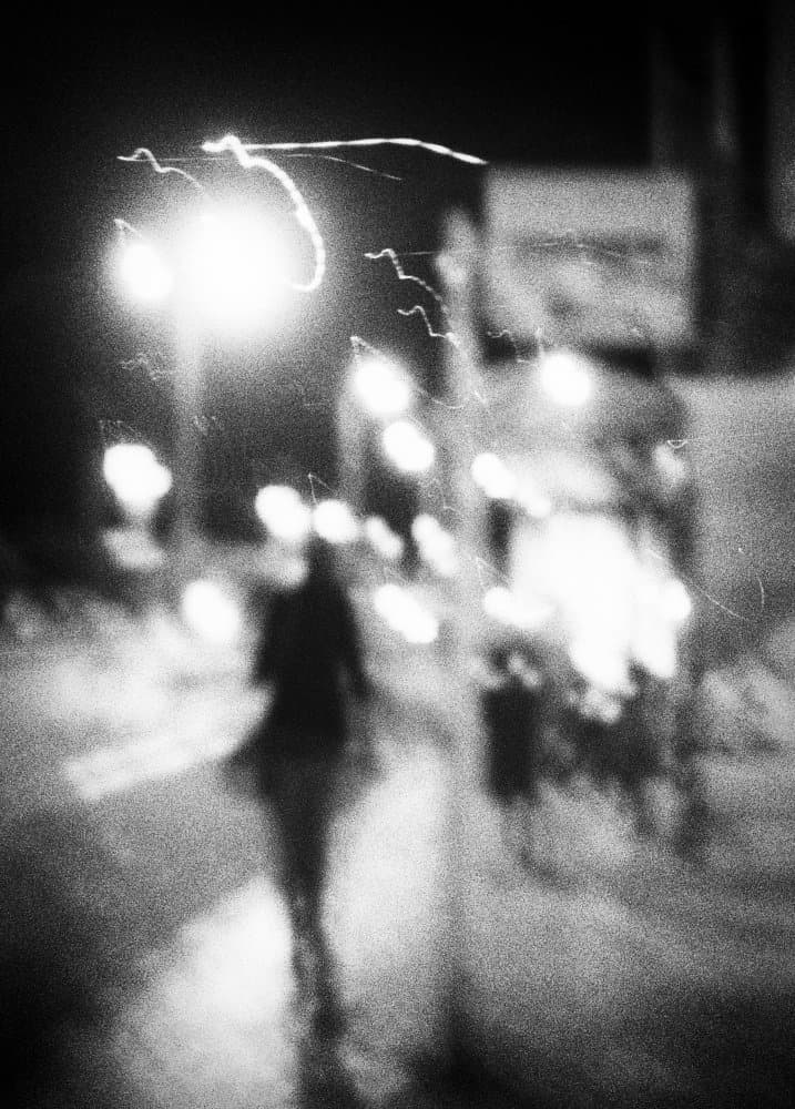 Blurred Night City by Paulo Abrantes — canvas wall art