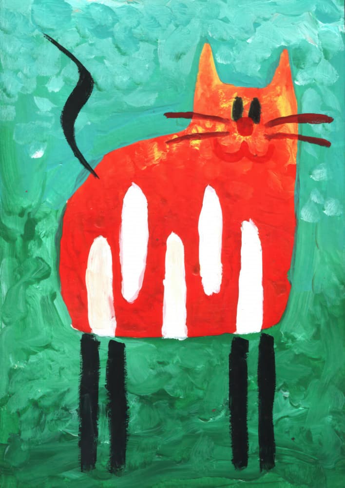 Whimsical Orange Cat by Kulik — canvas wall art