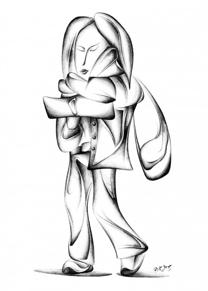 Pensive Abstract Woman by Kulik — canvas wall art