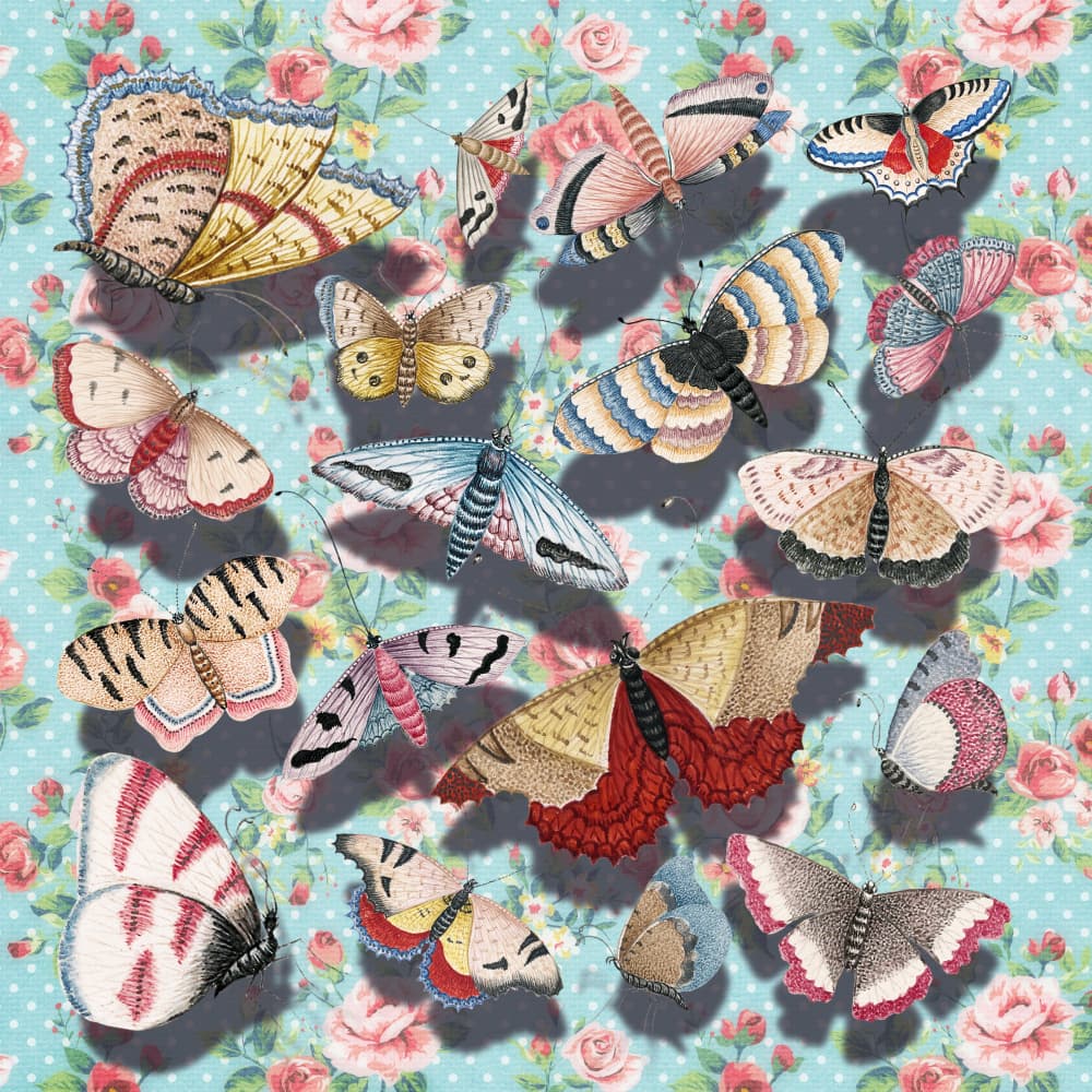 Vintage Butterfly Garden by Marja van den Hurk — canvas wall art
