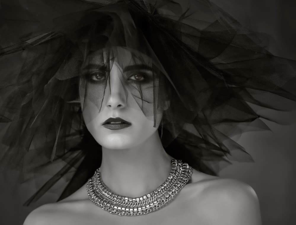 Veiled Fashion Portrait by Catchlight Studio — canvas wall art