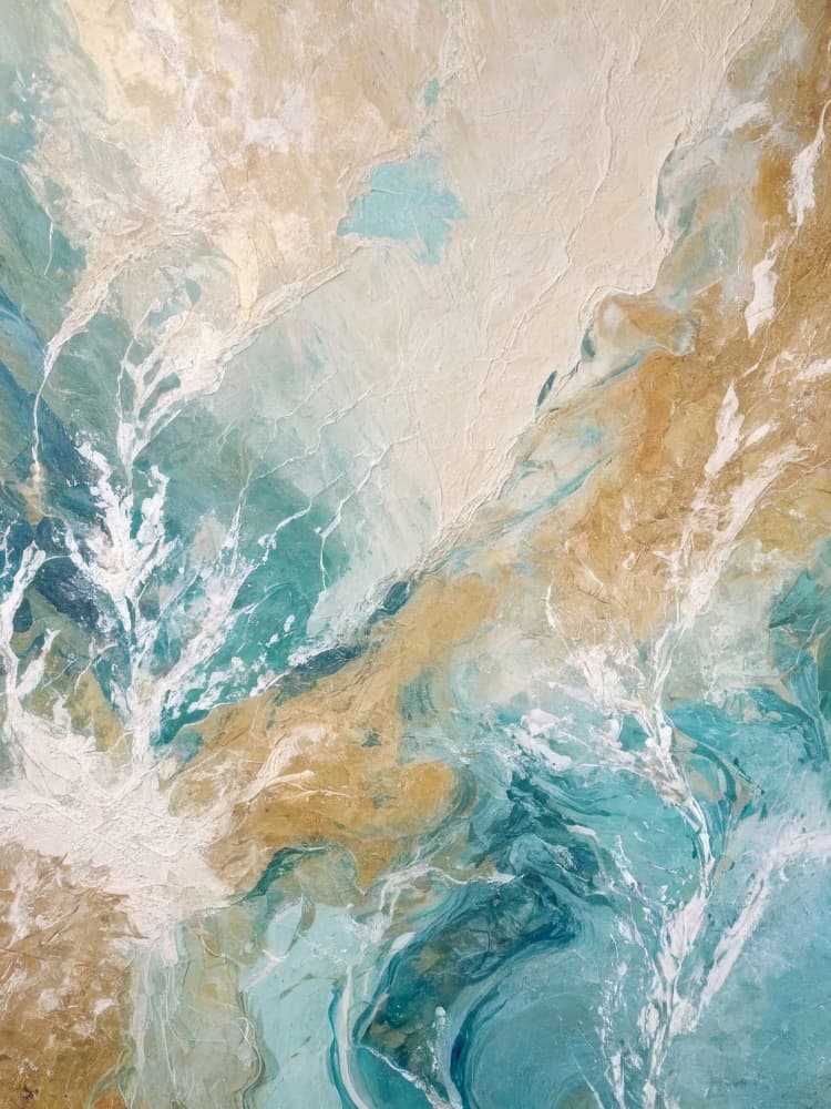 Golden Sands Aqua by Alpenglow Workshop — canvas wall art