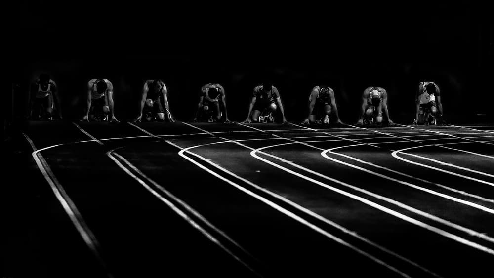 Runners On Your Marks by Henry Zhao — canvas wall art