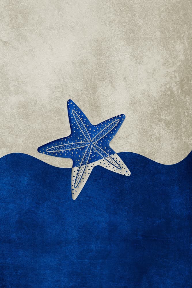 Blue Starfish Wave by Ema Paraschiv — canvas wall art
