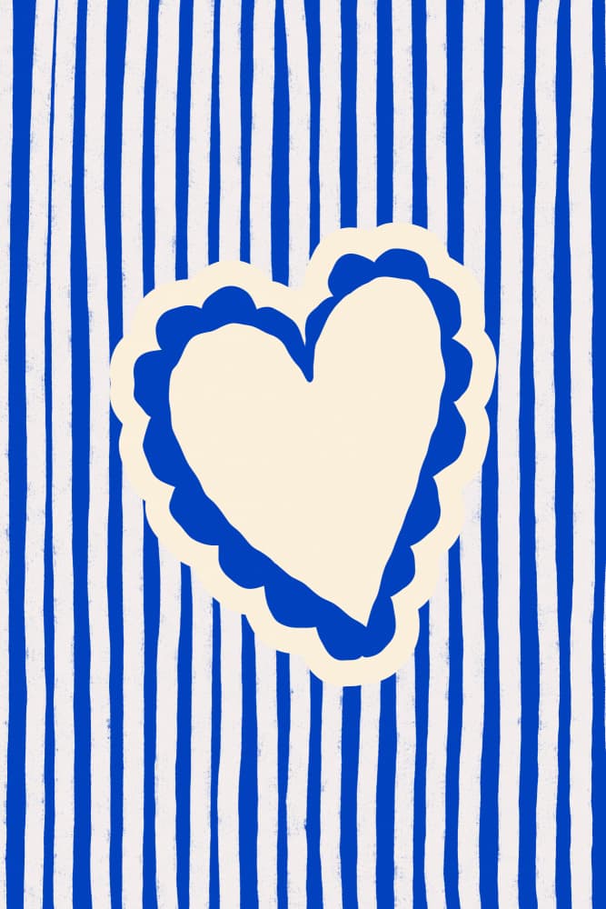 Charming Striped Heart by Treechild — canvas wall art
