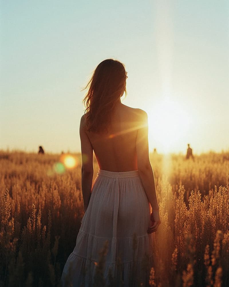 Woman in Golden Field by Tyler McAuley — canvas wall art