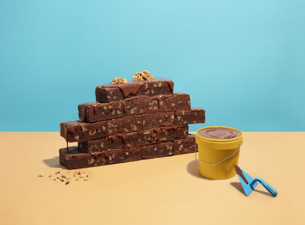 Brownie Brick Wall by Julia Ramiro — canvas wall art