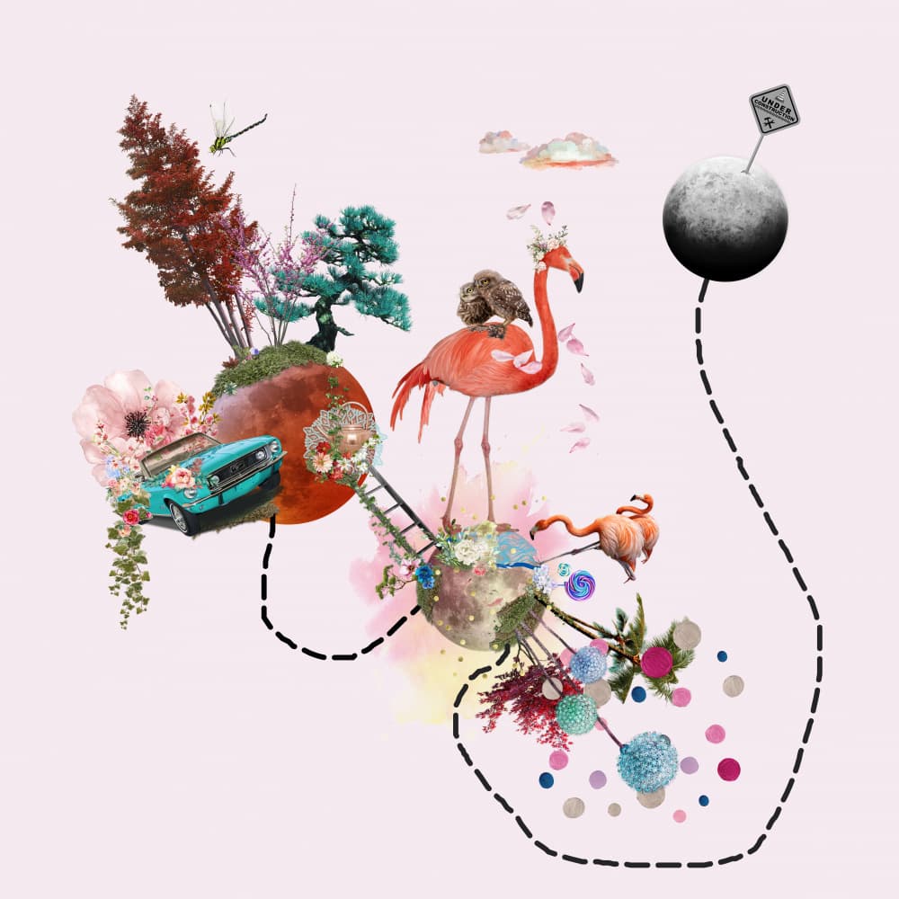 Pink Flamingo Fantasy by Pelin Atilla — canvas wall art
