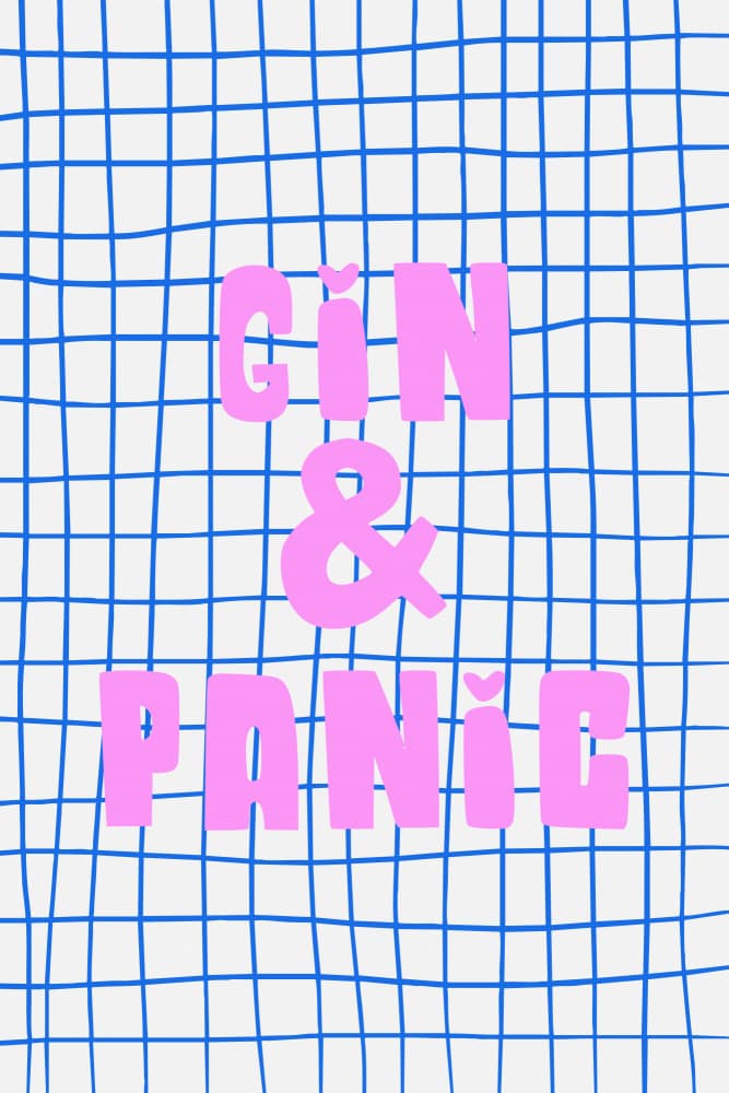 Gin and Panic Grid by Treechild — canvas wall art