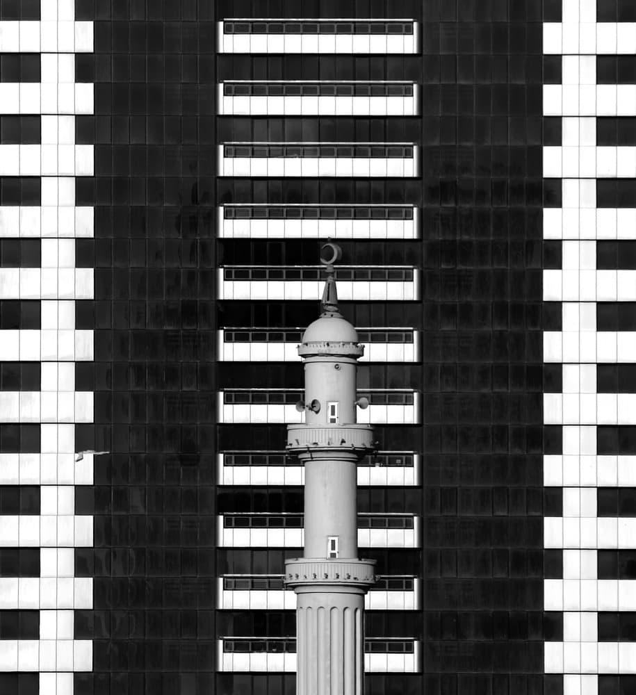 Urban Minaret Geometry by Hans-Wolfgang Hawerkamp — canvas wall art