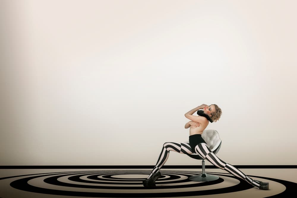 Striped Illusion Woman by Christine von Diepenbroek — canvas wall art