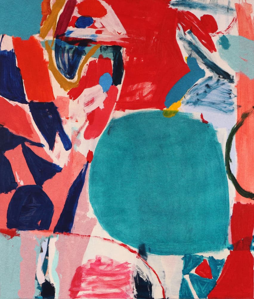 Abstract Teal Circle by Vered Gersztenkorn — canvas wall art