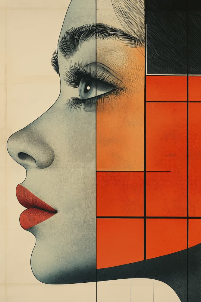 Geometric Woman Profile by Mauro — canvas wall art