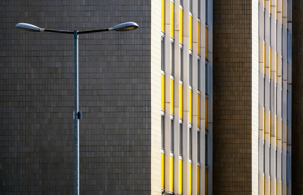 Yellow Architectural Facade by Karol Važan — canvas wall art