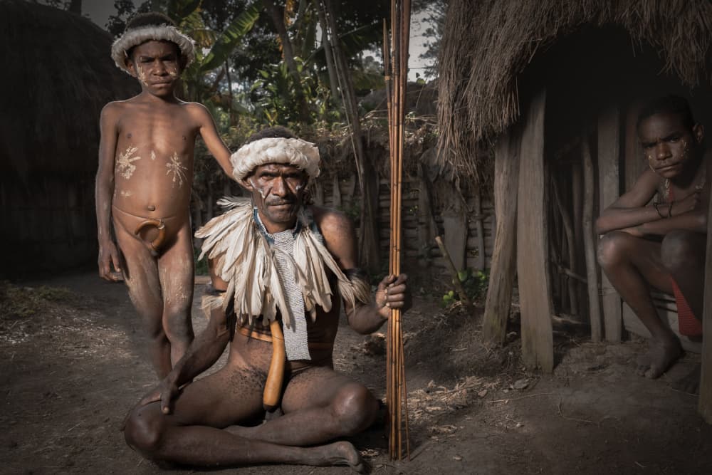 Papuan Family Portrait by HIRAK BHATTACHARJEE — canvas wall art