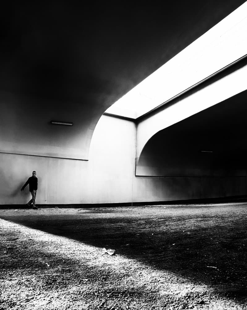 Solitary Figure Underpass by Anna Niemiec — canvas wall art