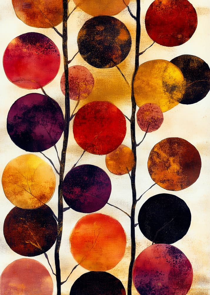 Vibrant Abstract Trees by Justyna Jaszke — canvas wall art