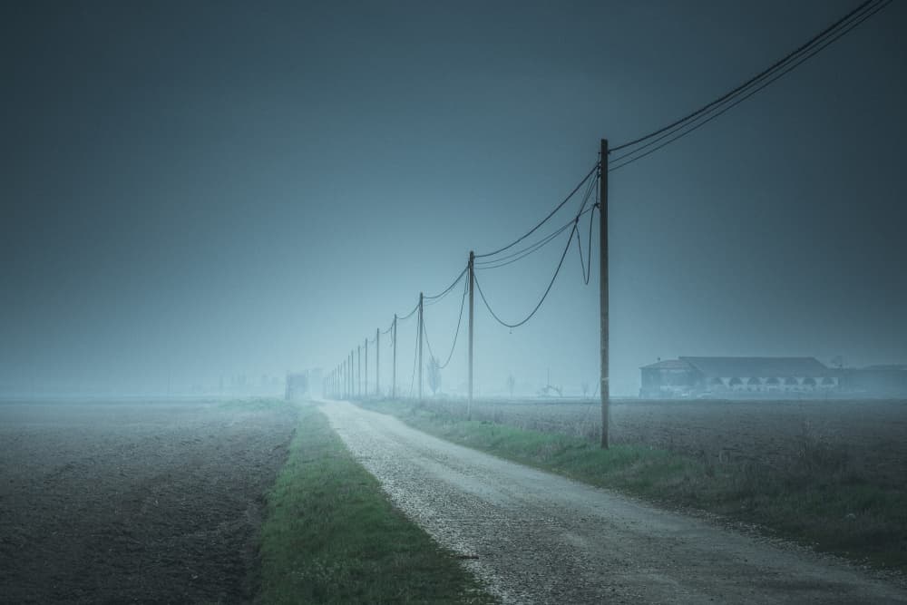 Misty Country Road by Andrea Fraccaroli — canvas wall art