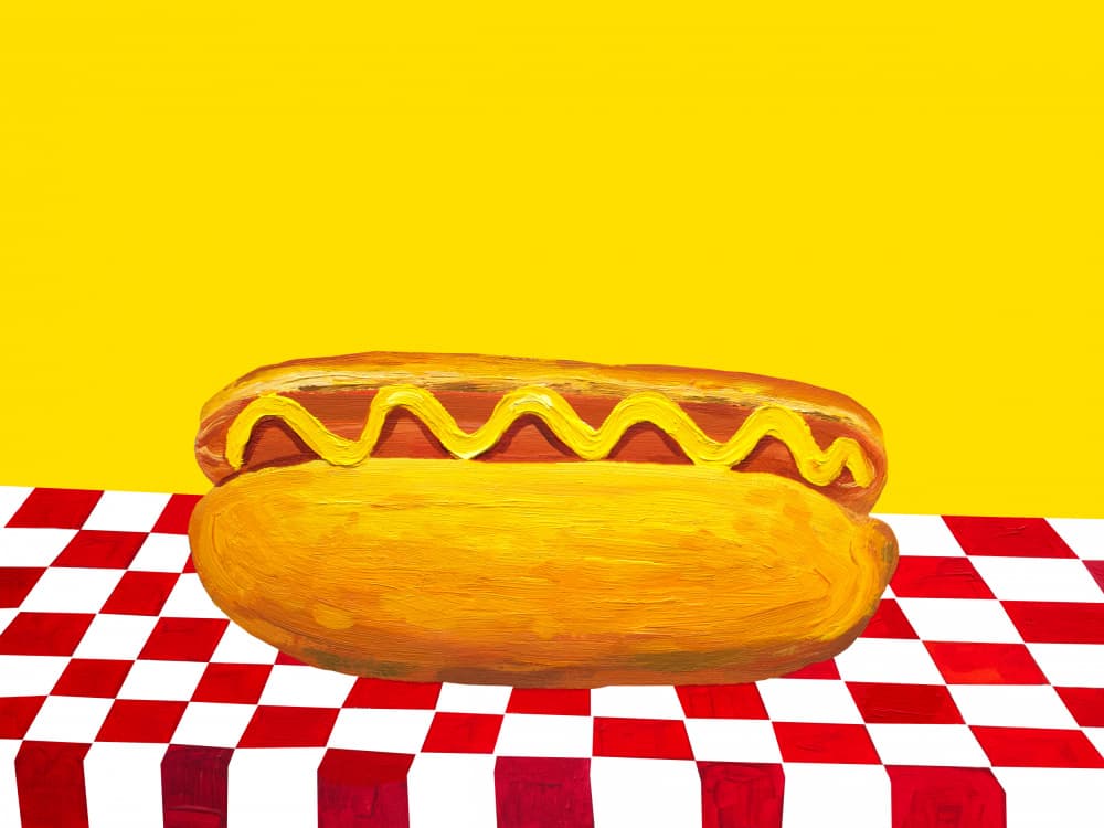 Classic Hot Dog by Alice Straker — canvas wall art