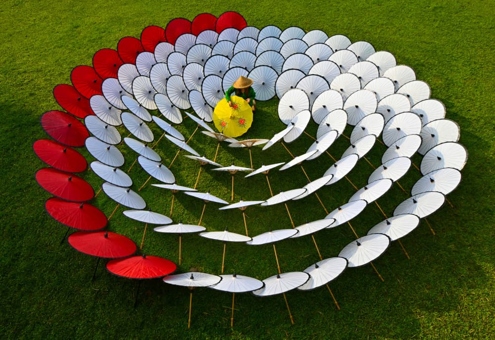 Spiral Umbrella Art by Rawisyah Aditya — canvas wall art