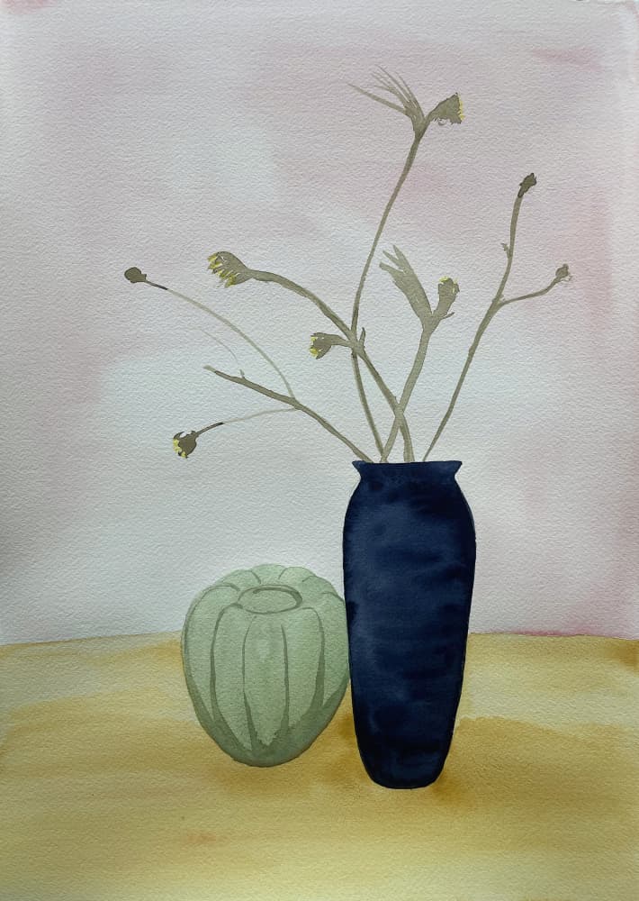 Serene Floral Vases by Carola Cedell — canvas wall art