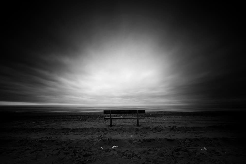 Lonely Beach Bench by Massimo Della Latta — canvas wall art