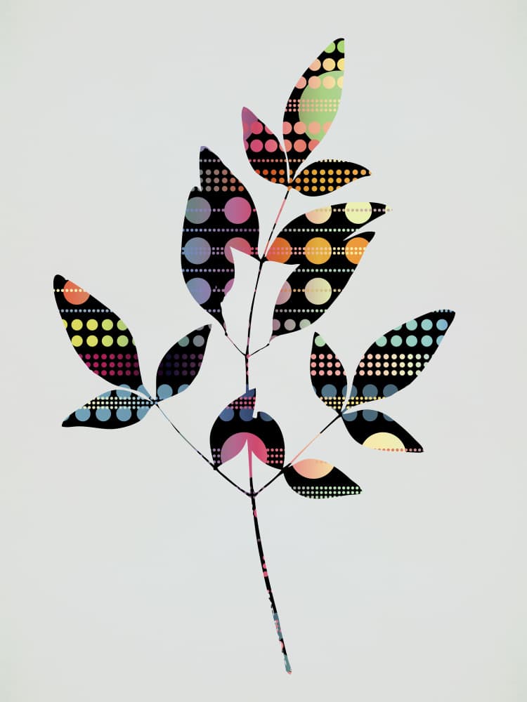 Colorful Polka Dot Leaves by Angelo Cerantola — canvas wall art