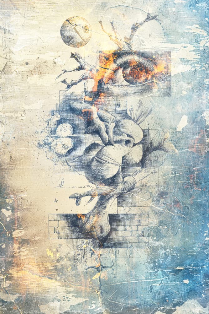 Organic Mind Eye Sketch by Rafal Kulik — canvas wall art