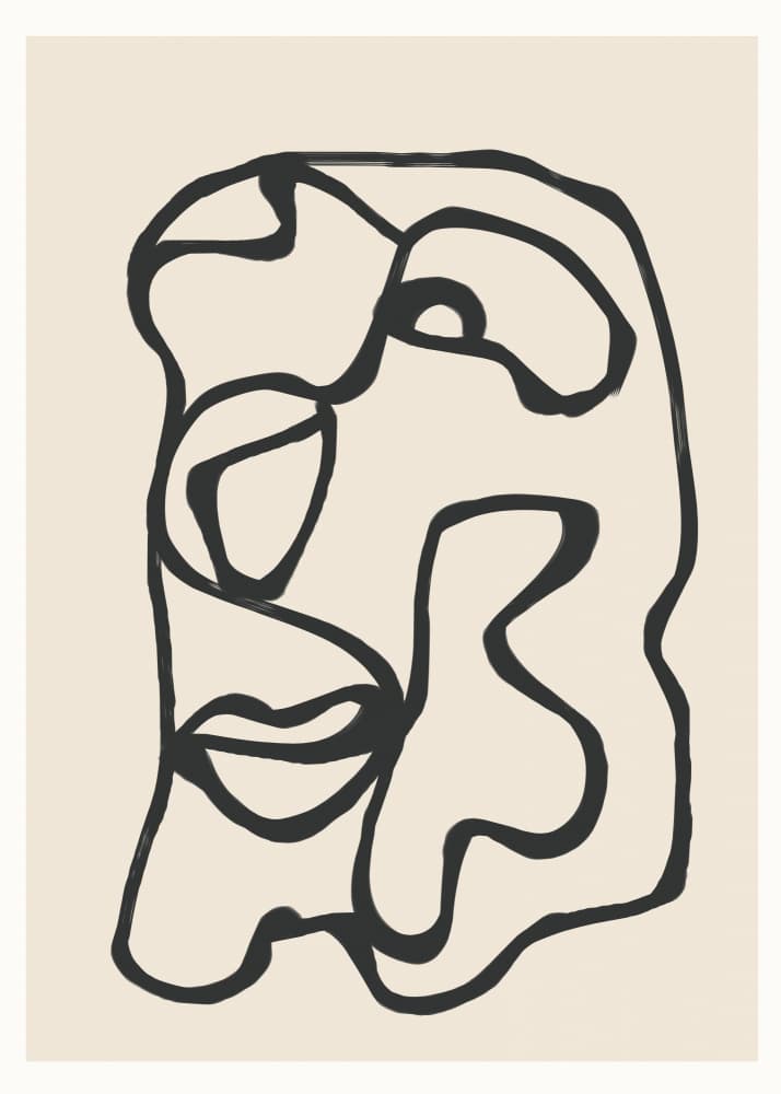 Abstract Line Face by Nadjaa — canvas wall art