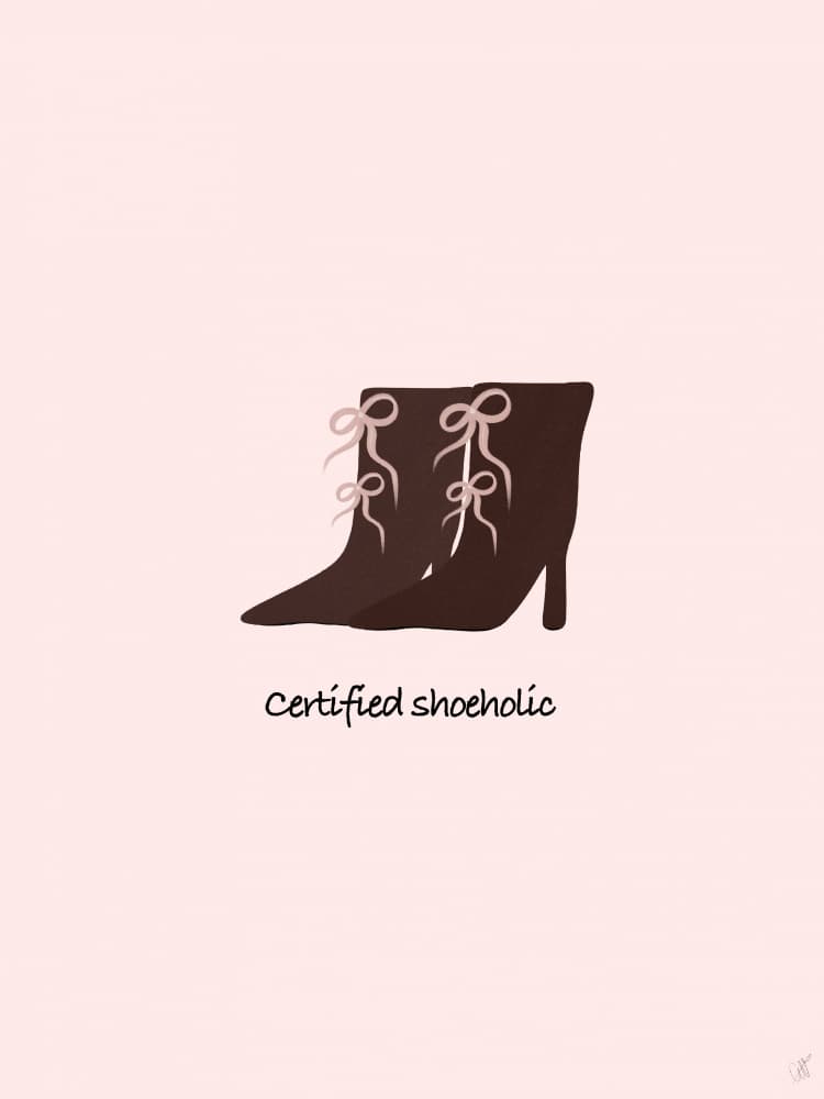 Chic Bow Boots Illustration by Anne-Marie Volfova — canvas wall art