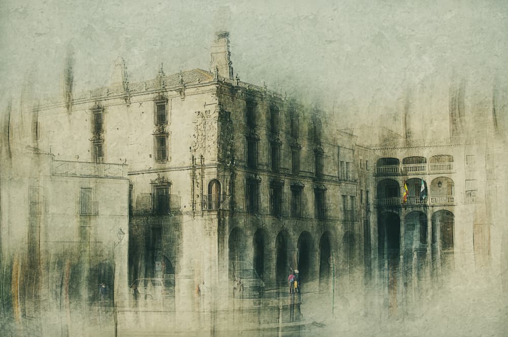 Historic City Sketch by Jan van der Linden — canvas wall art