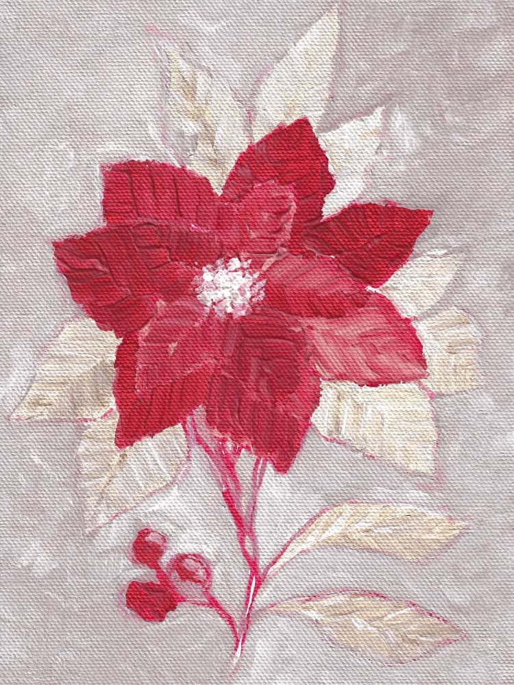 Textured Red Poinsettia by Nikita Jariwala — canvas wall art