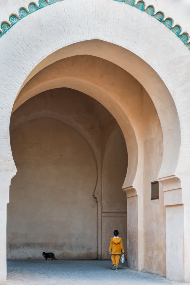 Moroccan Arch and Cat by Photolovers — canvas wall art