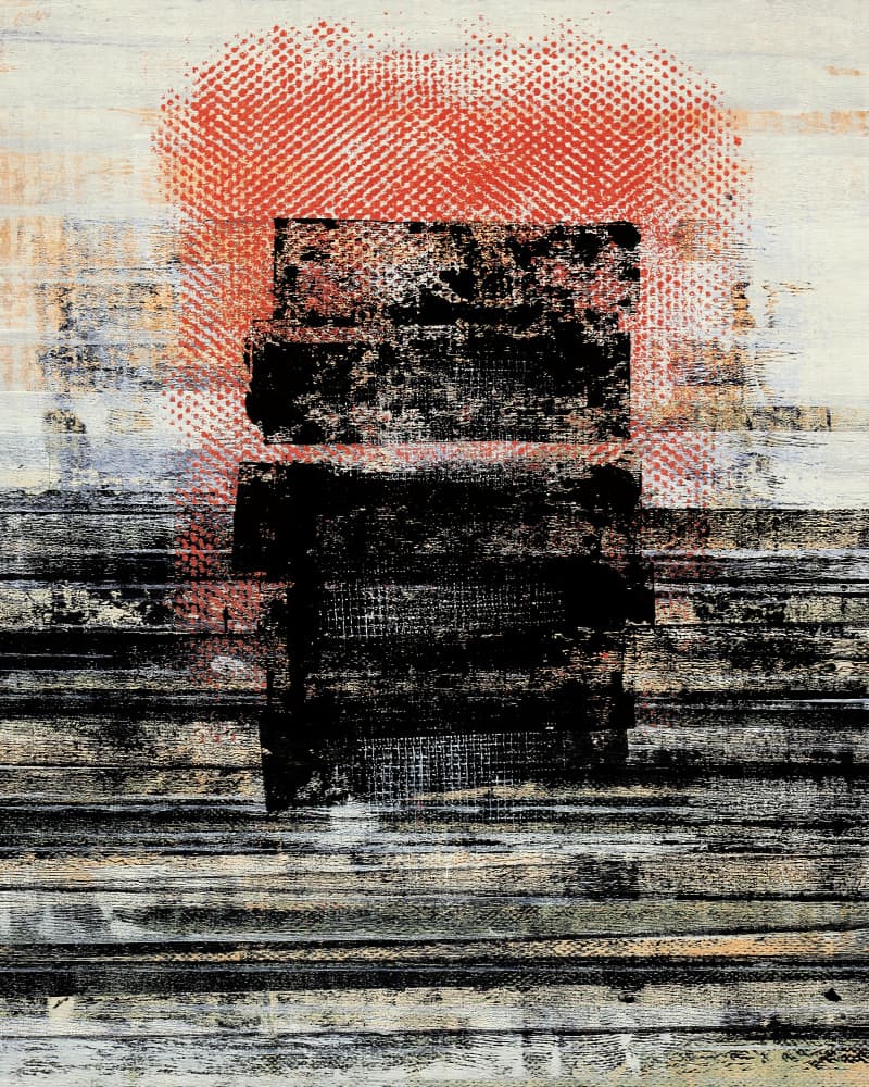 Abstract Gritty Blocks by Petr Strnad — canvas wall art